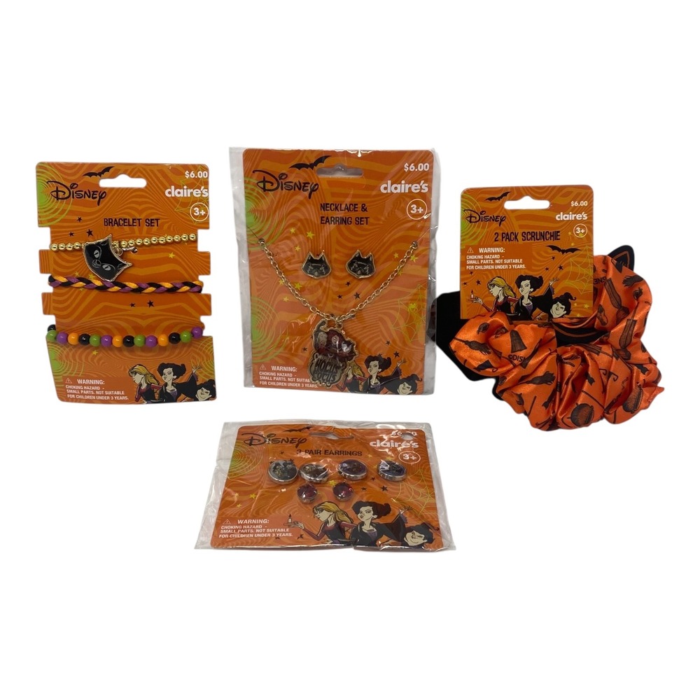 Disney Hocus Pocus Claires‎ Halloween Bracelet Scrunchie Earrings Necklace